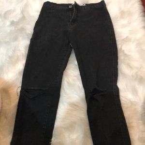 Black jeans.  Size 8.